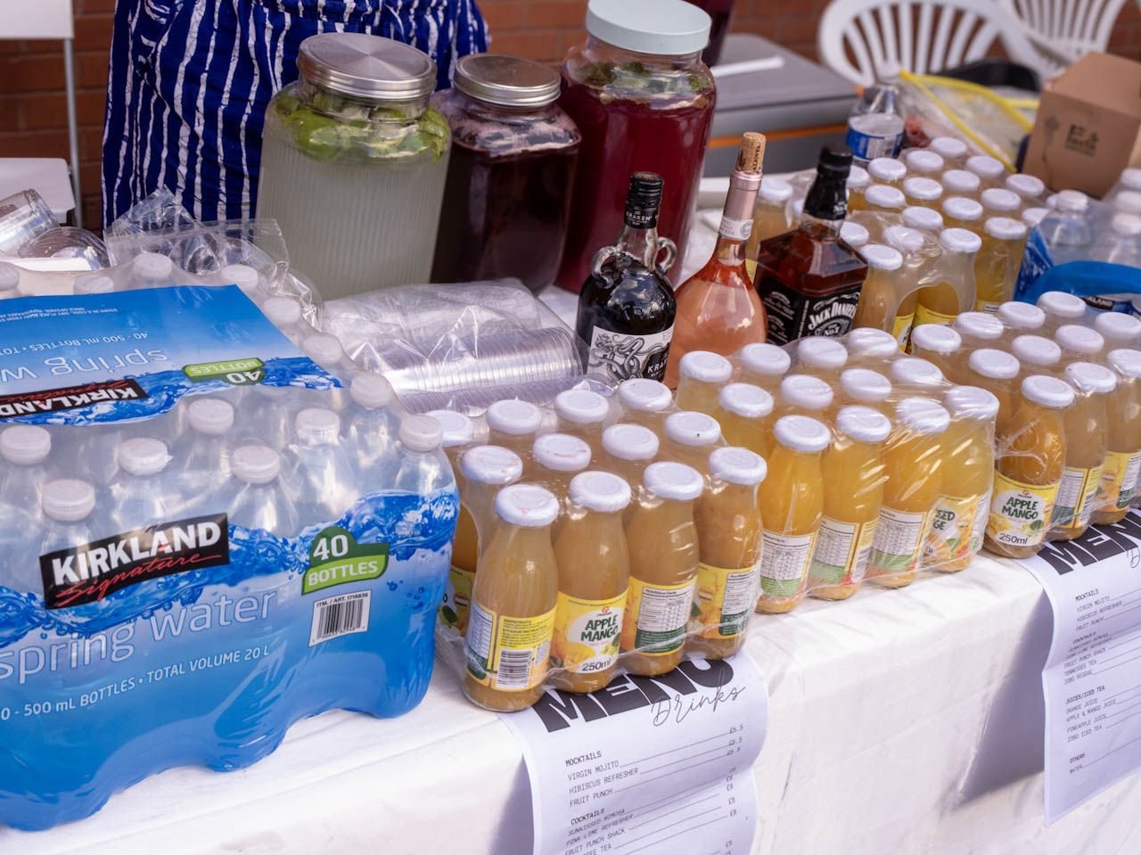 A drinks and produce vendor at Dodo Festival